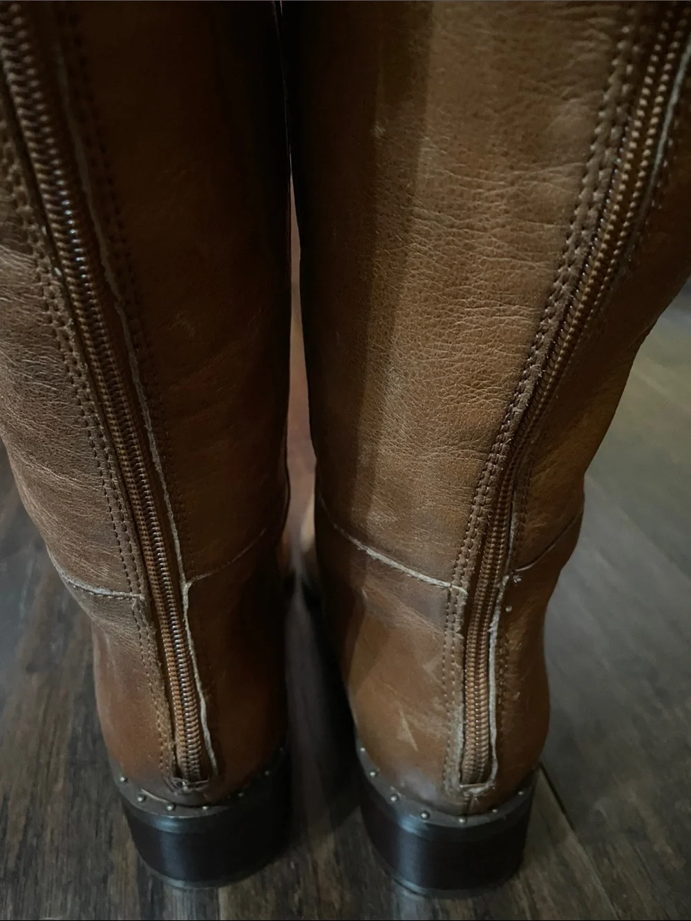 Franco Sarto Brown Over-the-Knee Wide Calf Leather Boots